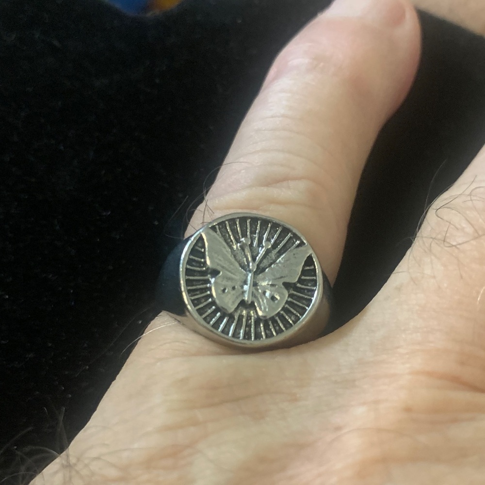 Silver Butterfly Men's Ring